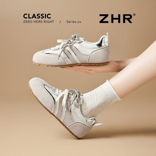 ZHR则则真皮多巴胺德训鞋女超软底春秋款平底鞋运动休闲鞋女平跟 商品图9