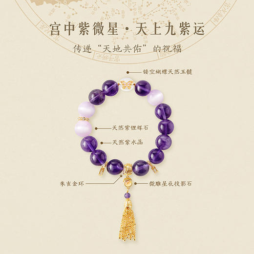 【故宫饰品】福佑紫水晶手串九子离火紫气东来文创本命年生日礼物 商品图2