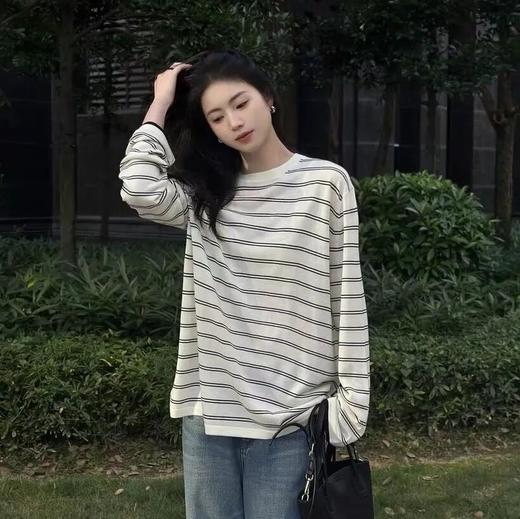Steve Sandro桑蚕丝羊毛条纹上衣，一穿就是氛围感，减龄又气质【3-7天发货】【G】 商品图1