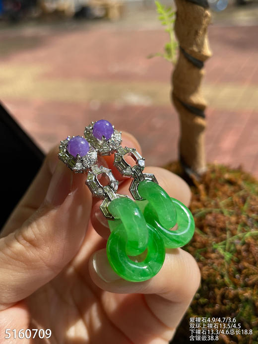 艳绿双环耳坠【5160709】具体价格微信咨询 商品图3