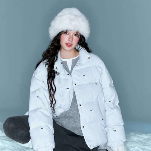 【易打理】三彩独醒2025冬季新款90白鸭绒羽绒服短款宽松面包服F 商品图1