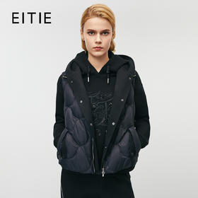 EITIE爱特爱冬季新款时尚保暖防风显瘦连帽马甲羽绒服7911602