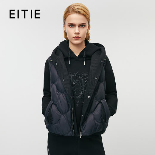 EITIE爱特爱冬季新款时尚保暖防风显瘦连帽马甲羽绒服7911602 商品图0