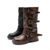 西遇超火裤管靴女新款秋冬辣妹西部牛仔骑士靴皮带扣堆堆长靴V1957148 商品缩略图4