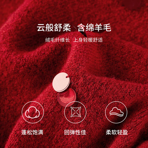 【内购】【璀璨星河系列】设计感手工簇状亮片圆领含绵羊毛软糯弹力毛衣-W54EE3142 商品图4