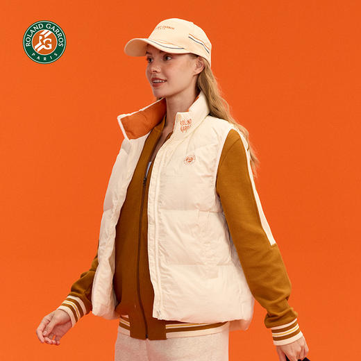 罗兰加洛斯法网棉马甲立领运动外套背心女秋冬保暖户外 商品图3