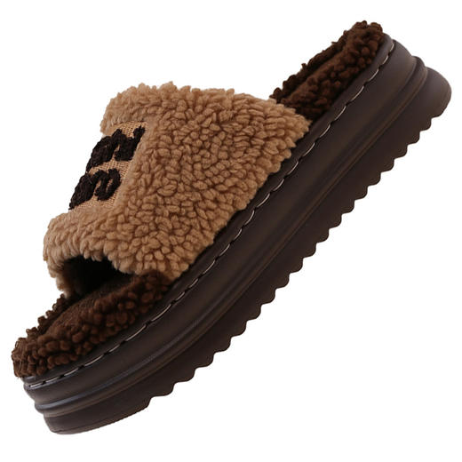 【YW】无忧购59元2双毛毛棉拖鞋秋冬外穿时尚厚底防滑家居羊羔绒（截单后7天发货) 商品图4