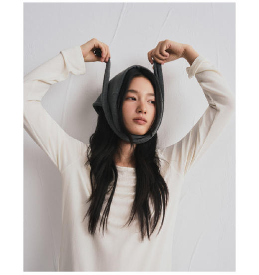 天丝莫代尔山羊绒！2025秋新款打底衫女秋冬宽松圆领纯色上衣亲肤内搭针织衫 商品图7