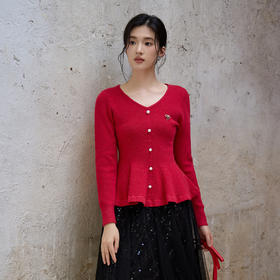 奢姿大码女装2025秋季时尚蝴蝶结装饰针织衫胖妹妹气质V领上衣9853693424