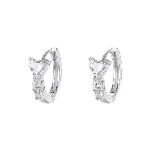 【爱意出动】S925纯银精致爱心镶锆石耳环【YXS-E5790】 商品图4