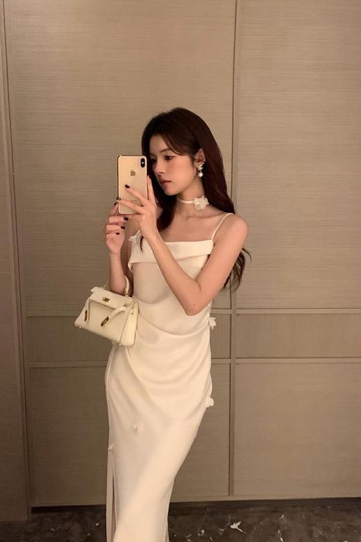 SIA SAYLOR 纯欲立体花朵吊带连衣裙 20458 商品图5