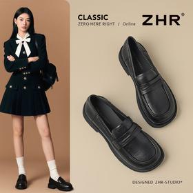ZHR则则时尚英伦风平底乐福鞋2025秋季新款百搭舒适气质通勤皮鞋