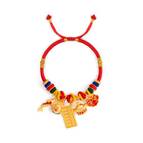 圆满人生长命缕 宝宝满月 红绳手链饰品