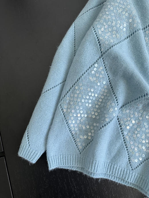 波光粼粼感镂空亮片浣熊羊毛衫 商品图14