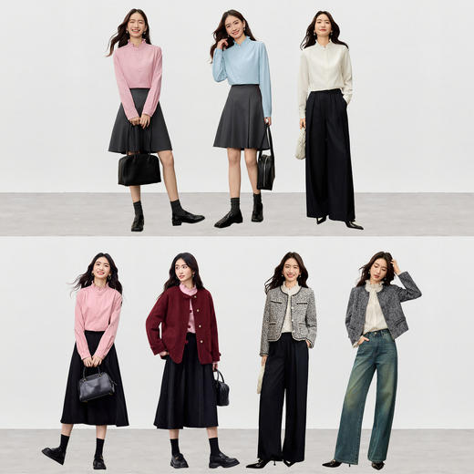 【内购】【木耳边领口】木耳边小立领肩部捏褶门襟单排扣压褶袖口衬衫-153CA1935 商品图3