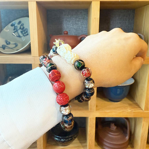 「禅心琉璃」香灰琉璃手串 香灰琉璃守护佛手串/香灰琉璃观音手串 商品图2