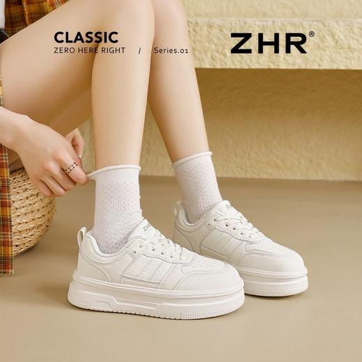 ZHR【厚底4CM】超轻小白鞋女鞋春秋款网洞透气运动休闲鞋轻便板鞋 商品图8