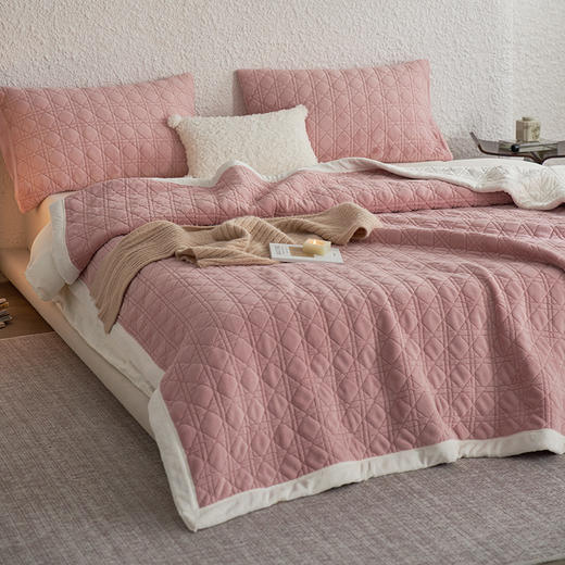 老米优品🎈【牛奶绒午睡毯】双面加厚520g, 秋冬牛奶绒毛毯   午睡毯子~~加厚纯色休闲沙发盖毯 商品图6