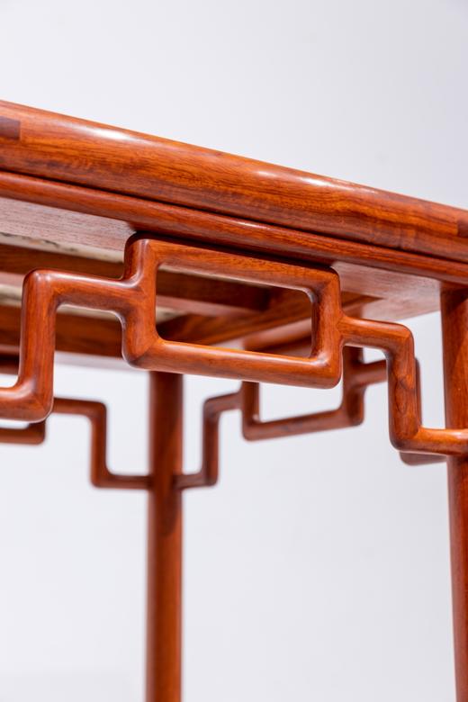 红桥红  家具严选  缅甸花梨（大果紫檀）【石面 90 颐和园圆腿 花架】 商品图6