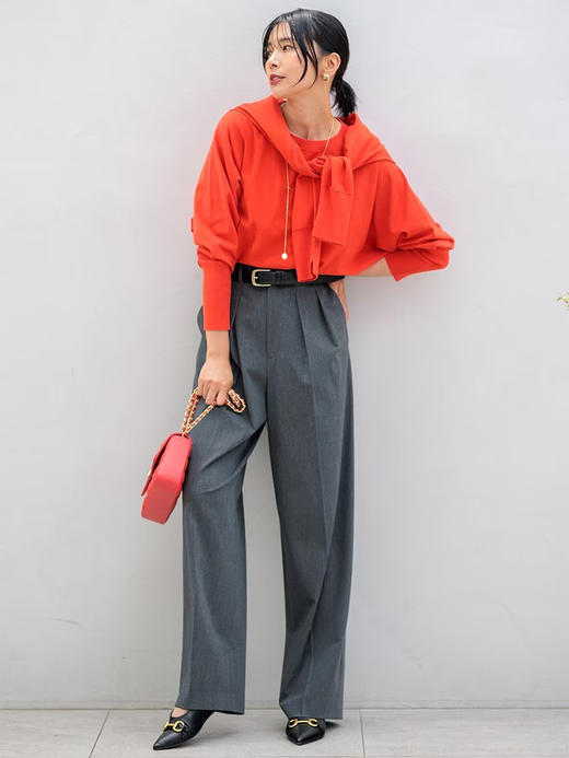 23区日系春季通勤宽松版混纺圆领套头针织衫内搭编织衫商场同款 商品图4