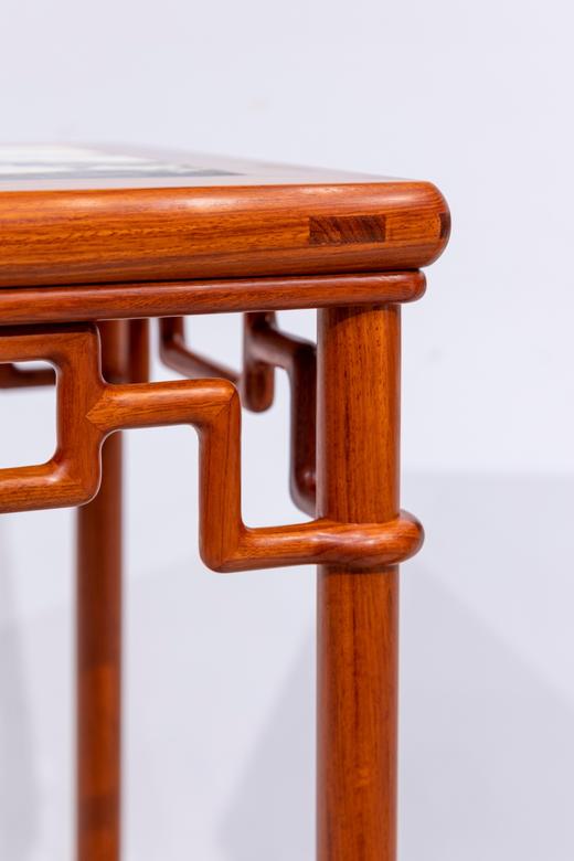 红桥红  家具严选  缅甸花梨（大果紫檀）【石面 90 颐和园圆腿 花架】 商品图3