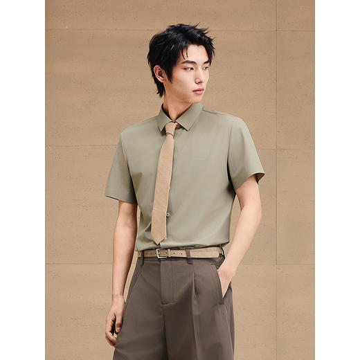 【凉感防晒】GXG男装 短袖衬衫通勤商务正装男衬衣 2025夏季新品 商品图2
