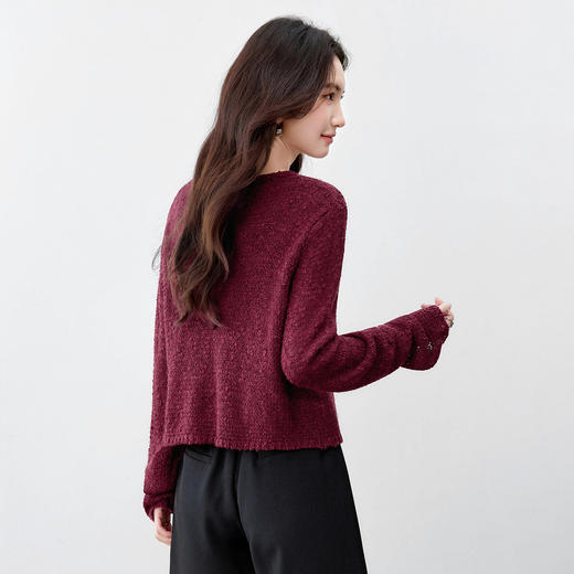 【内购】【撞色单排扣】撞色纽扣宽松版型落肩开衫含绵羊毛超弹力毛衣-W53EB3467 商品图2