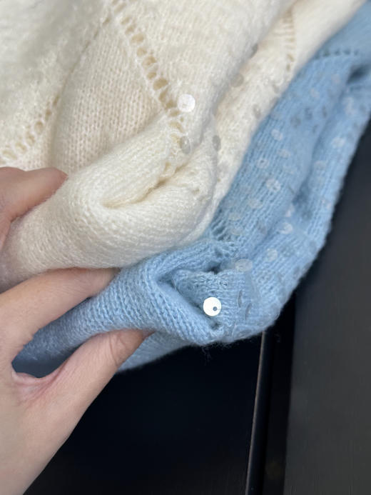 波光粼粼感镂空亮片浣熊羊毛衫 商品图9