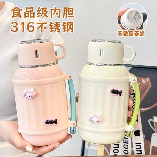 【送肩带❗️316不锈钢保温杯】小碗盖设计 热水入杯不烫手 畅饮随行 温暖直达！便携保温壶大容量大肚提手长效女士时尚真空 商品图0