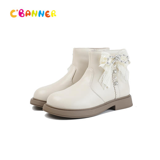 千百度2025冬季平跟设计 稳固支撑公主靴童鞋A25583281 商品图4