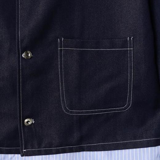 G627SDSA男士秋冬新款痞帅男装潮牌拼接衬衫假两件翻领夹克上衣百搭 商品图3