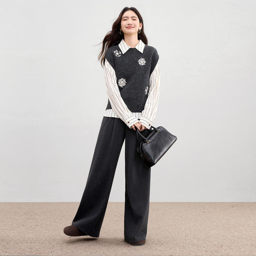 【内购】【早羽雪花系列】优雅雪花系列立体雪花含绵羊毛毛织马甲-W53JB3154 商品图2