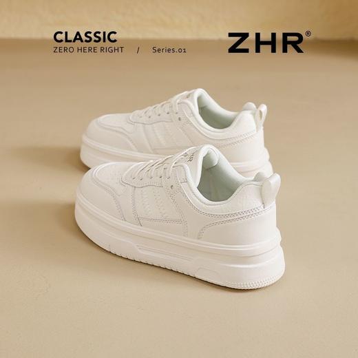 ZHR【厚底4CM】超轻小白鞋女鞋春秋款网洞透气运动休闲鞋轻便板鞋 商品图1
