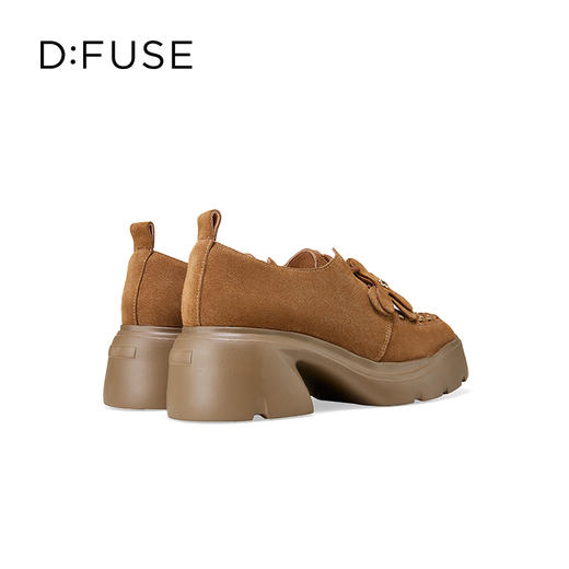Dfuse迪芙斯2025秋季新款增高厚底袋鼠鞋可拆卸两穿乐福鞋时尚通勤鞋DFD3112046 商品图9