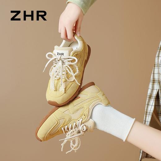 ZHR则则青春系列德训鞋秋季平底轻便阿甘鞋芭蕾珍珠双系带休闲鞋 商品图6
