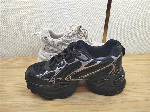 2024豪行春季新款24151696运动休闲中跟女单鞋网鞋专柜正品老爹鞋 商品图3