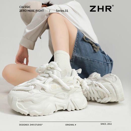 ZHR则则增高5.5cm老爹鞋女2025新款情侣厚底显高耐磨运动休闲鞋 商品图8