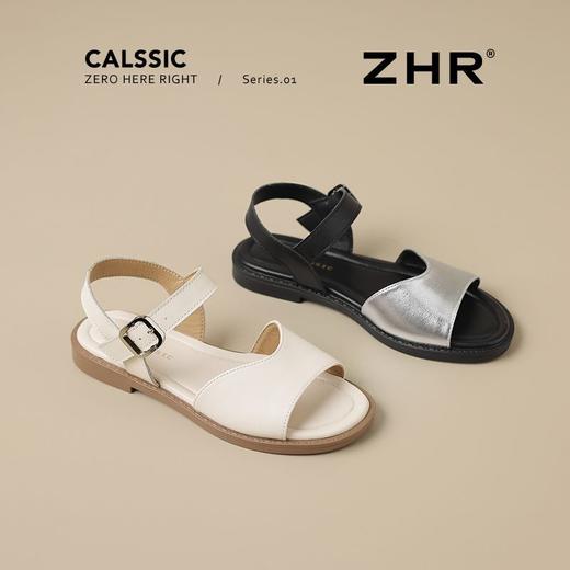 ZHR则则时装凉鞋女2025夏季新款百搭软底一脚蹬通勤一字带凉鞋 商品图1