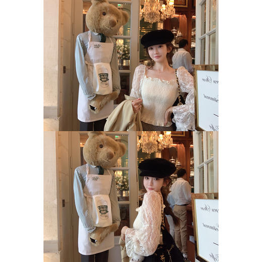 金蘑菇菇 无与伦比的美丽 / 日常甜美感 舒适打揽露肩衬衫 商品图2