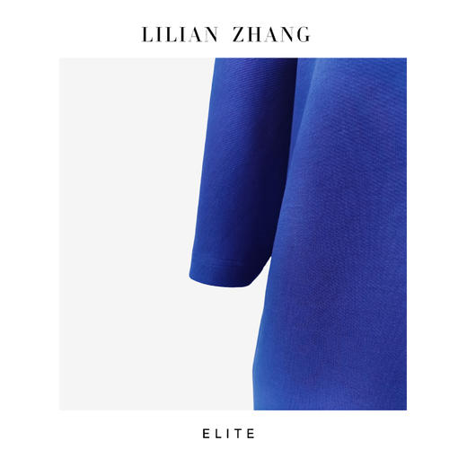 E定制-静奢风-“时光之舞”针织皇室蓝连袖圆领时尚连衣裙 2501063 商品图1