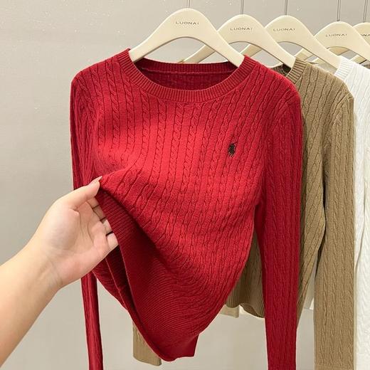 【软糯圆领套头毛衣】秋冬新款慵懒纯色麻花针织衫 内搭打底上衣  商品图10