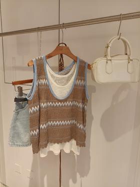 【门店同款】ENJOY秋季菱格针织两件套 163752101