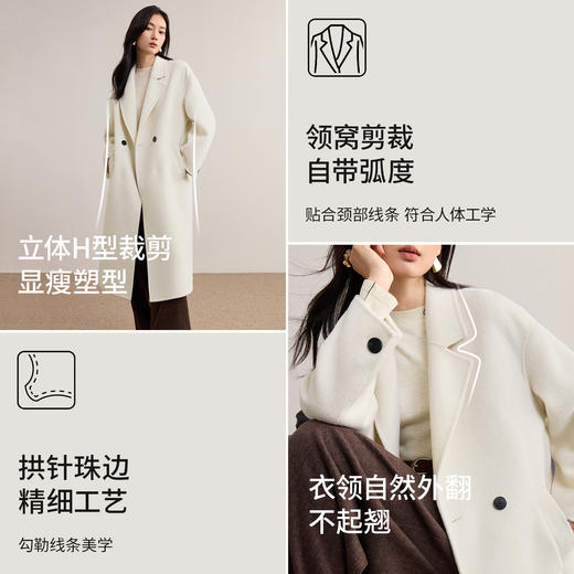 【内购】【100%绵羊毛】简约通勤西装领两粒扣长袖中长款保暖厚毛呢外套-W54OA8779 商品图4