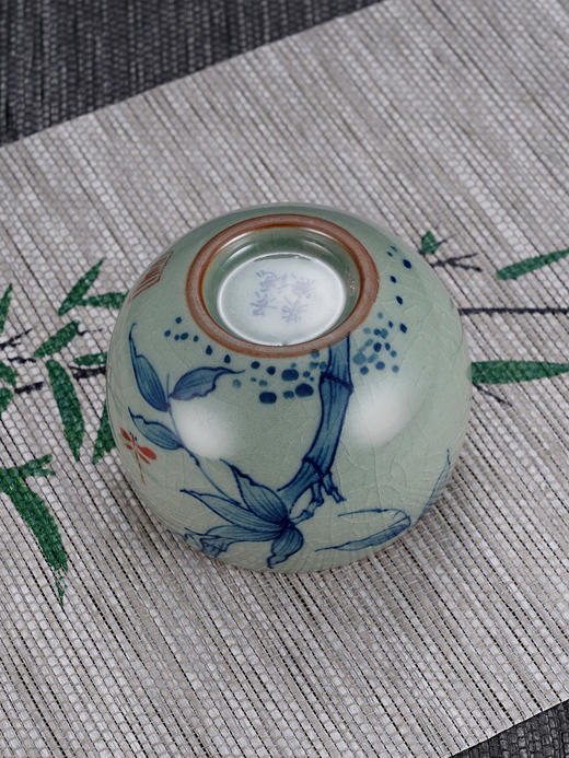 子佩集S990【修竹清风】摆件【SR003】纯银茶具冰裂纹梅兰竹菊茶杯-龙腾景德镇手绘2508 商品图4