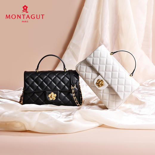 梦特娇女士时尚经典菱格包真皮链条包休闲斜挎包手提包牛皮包 商品图10