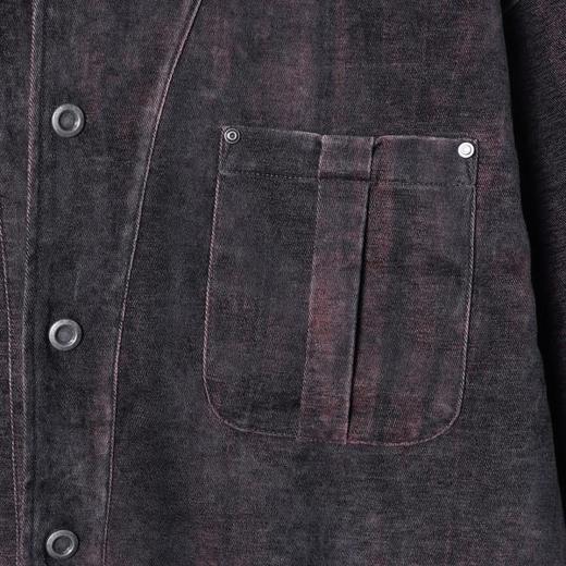 J59192SDSA男士秋冬新款痞帅男装潮流撞色印花翻领夹克时尚做旧休闲外套 商品图3