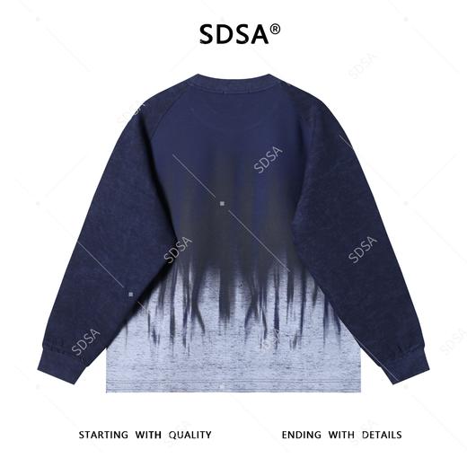 SDSA男士秋冬新款痞帅男装潮牌渐变刺绣图案圆领卫衣百搭复古上衣 商品图5