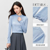 【内购】【通搭三季】优雅通勤波浪边半高领长袖修身银丝针织外穿内搭T恤-153TN2717 商品缩略图3
