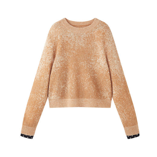 谜底套头针织衫长袖2025年冬季新品宽松慵懒时髦毛衣女254MZ1898 商品图4