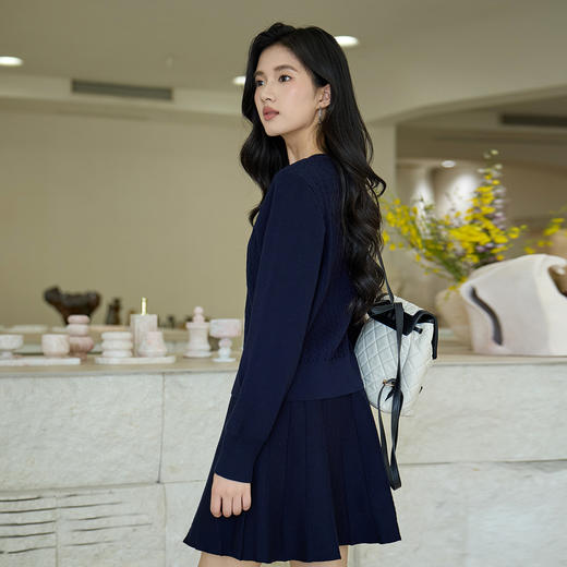 奢姿大码女装2025秋季减龄绣花设计时尚针织衫胖妹妹圆领百搭上衣9453669910A 商品图3